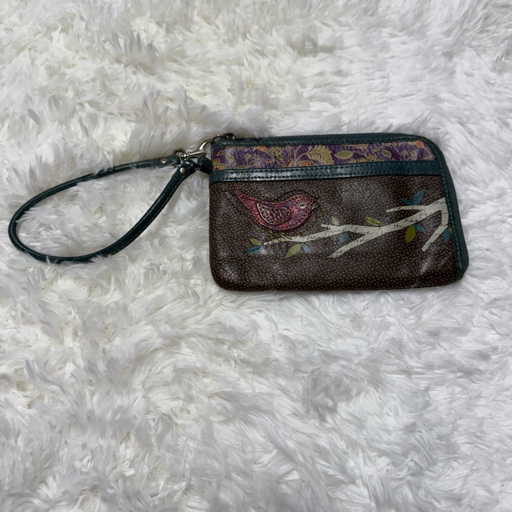 Vintage Fossil Wristlett 3/4 Zip Closure